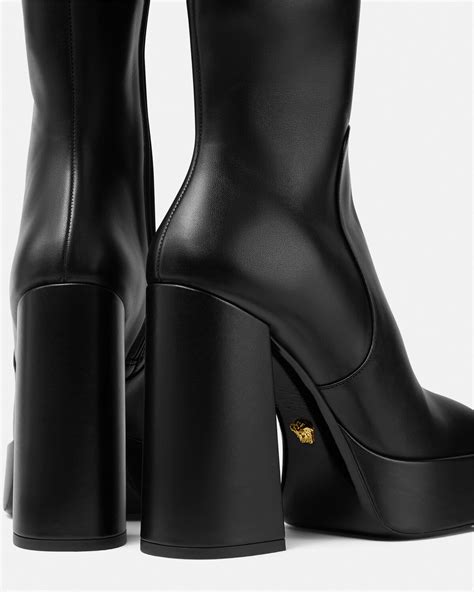 versace patent leather go-go boots|versace aevitas platform boots.